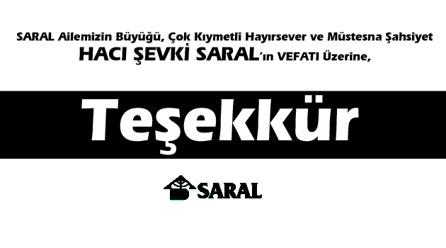 VEFAT VE TEŞEKKÜR