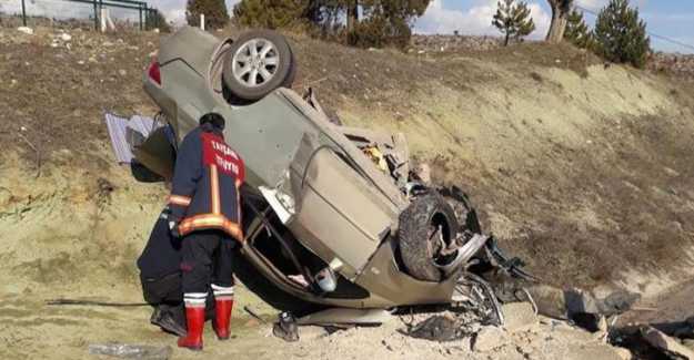 Tavşanlı Kütahya'da Feci Trafik Kazası: Otomobil Takla Attı